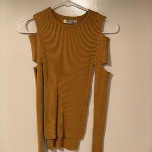 Mustard Ribbed Long Sleeve from Boohoo!